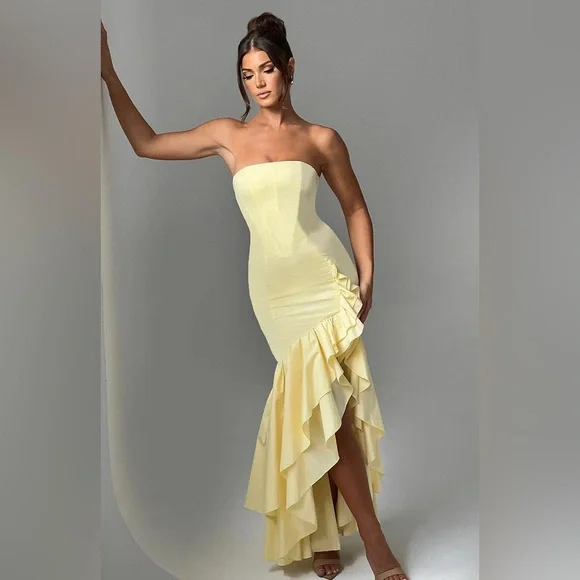 BABYBOO Angelina maxi dress - lemon - small - Picture 1 of 4